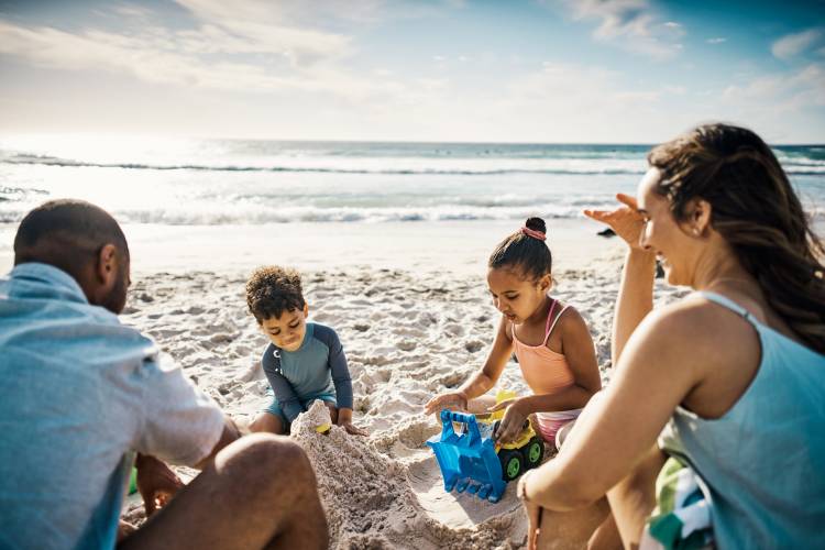 Family playing at Myrtle Beach