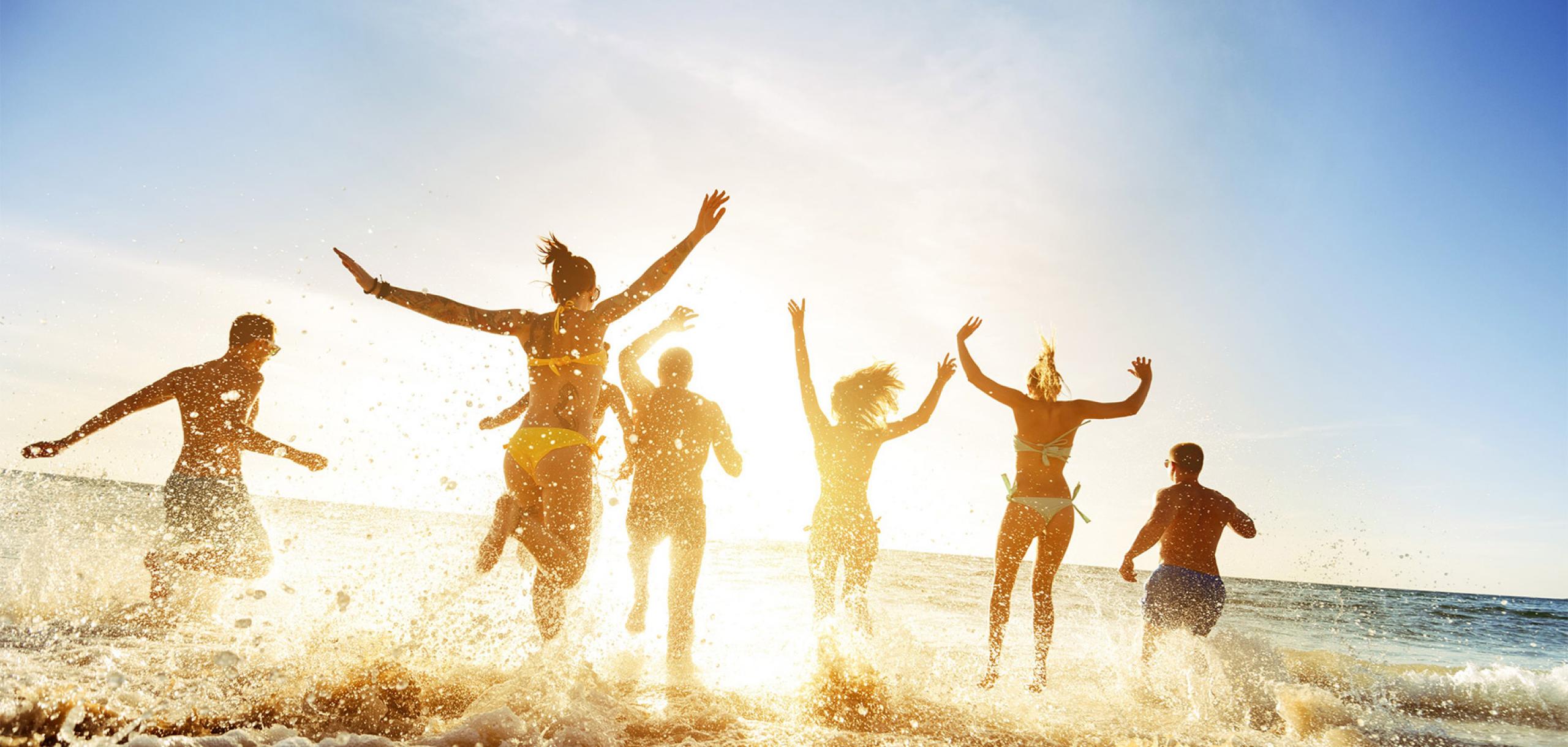 Students enjoying the ocean at Myrtle Beach Students enjoying the ocean at Myrtle Beach